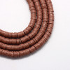 3x1mm Saddle Brown Polymer Clay Flat Round Spacer Strand (Approx 380-400 beads)