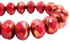 6x8mm Deep Red Roundelle with Bronze Finish (25 Beads)
