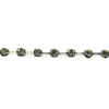 Cupchain, glass rhinestone and silver-plated brass, Black Diamond, 2x2mm round (SOLD PER FOOT)