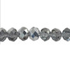 8x6mm Black Silver Faceted Roundel (65 Beads) #56
