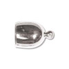 8mm Silver Plated Bullet End Cap (2pk)
