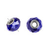 Cobalt, 13x9mm-14x10mm faceted rondelle (2pk)