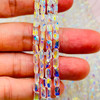 4x7mm Flat Crystal AB Faceted Rectangle (30 Beads)