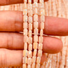 4x7mm Flat Beige AB Faceted Rectangle (30 Beads)