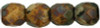 4mm Beige Picasso Fire Polish Beads (50pk)