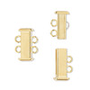 16x7mm 2-Strand Box Clasp Gold  Plated (1 Clasp)