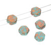 Copper Splash Turquoise Green 6mm Honeycomb Beads (30 Beads)