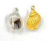 18mm Textured Dimensional Shell Charm Gold (1 piece)