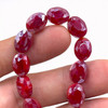 12x9mm Red Faceted Thunder Polish Ovals (17pc Strand)