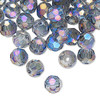Bead, Celestial Crystal®, crystal blue shadow, 8mm faceted round
