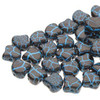 7.5x7.5mm Ionic Jet Blue Ginko Beads (8g)