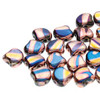 7.5x7.5mm Jet Blue Sun LineTwo Hole Ginko Beads (8 Grams) Approx 30-35 Beads