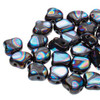 7.5x7.5mm Jet Blue Sun Batik Two Hole Ginko Beads (8 Grams) Approx 30-35 Beads