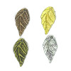 22mm Domed Leaf Charm Brushed Gold (1 Piece)