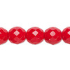 12mm Opaque Red Fire Polish Beads (6pk)
