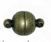 15x10mm Round Magnetic Clasp (Antique Brass) 1 Clasp