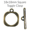18x18mm Antique Brass Toggle (1 Toggle Clasp)