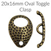 20x16mm Antique Brass Oval Toggle (1 Toggle Clasp)