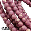 4mm Hyacinth Fire Polish Beads