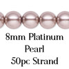 8mm Platinum Pearl Strand (50pc)