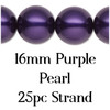 16mm Purple Pearl Strand (25 Beads)