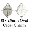31x25mm Oval Cross Charm