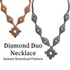 Diamond Duo Necklace PRINTED Pattern - Mailed to your Home Diamond Duo Necklace PRINTED Pattern - Mailed to your Home