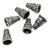 10x7mm Pewter Cone Cap with Circles (6pk)