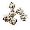 6pk 8x8mm Silver Fluted Pewter Beads (6pk)