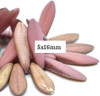 5x16mm Daggers Dusty Rose with Copper Rainbow and Etched Finishes (10pk)