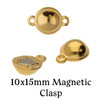 10x15mm Gold Magnetic Sphere Clasp (1 Piece)