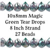 10x8mm Magic Green Tear Drop Strand