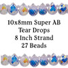 10x8mm Super AB Tear Drop Strand