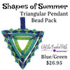 Triangular Pendant Bead Pack - Blue/Green Color Scheme