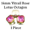 14mm Vitrail Rose Lotus Octagon (1 Piece) 14mm Vitrail Rose Lotus Octagon (1 Piece)