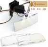 MAGNIFIER WITH 3 CLIPS -1.5X, 2.5X AND 3.5X MAGNIFICATION W/ LED LIGHT AND SCREWDRIVER