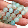 8mm Agate Dyed Aqua Blue Strand - 6 Inch Strand