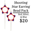 Shooting Star Earring Bead Pack - Red, White, and Blue