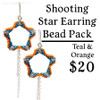 Shooting Star Earring Bead Pack - Orange & Teal