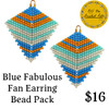 Blue Fabulous Fan Earrings Bead Pack