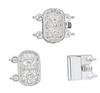14x9mm Silver Plated Oval Two Strand Clasp (1 Clasp)