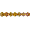 4mm Topaz AB Thunder Polish Crystal Bicones (144pk) 4BI6AB