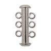 21mm 3-Strand Silver Plated Slide Clasp (1 Clasp)