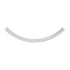 38x2mm Silver Plated Curved Tube (24 Ct)