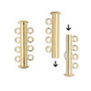 26mm 4 Strand Gold Plated Slide Clasp  (1 Piece)