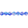 4mm Sapphire AB Thunder Polish Crystal Bicones (144pk) 4BI20AB