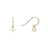 15mm 21ga Fishhook with 2.5mm ball - gold plated (12 Pair)