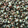 8/0 Transp Red Brown Picasso Miyuki Seed Beads 22 Grams (8-4503)