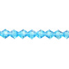 6mm Medium Aqua Thunder Polish Bicone Crystal #17