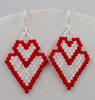 Double Heart Earrings Pattern - Increasing & Decreasing Brick Stitch - Instant Download Pattern